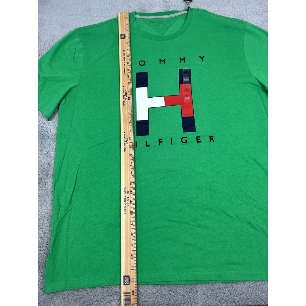 Tommy Hilfiger Logo Tshirt Mens Size XXL Green Red White Short Sleeve NWT - Picture 4 of 7